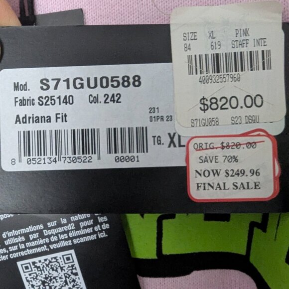 DSQUARED2 Pink Crewneck Sz XL - Picture 5 of 5